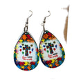 Sublimated Teardrop earrings " autism awareness"