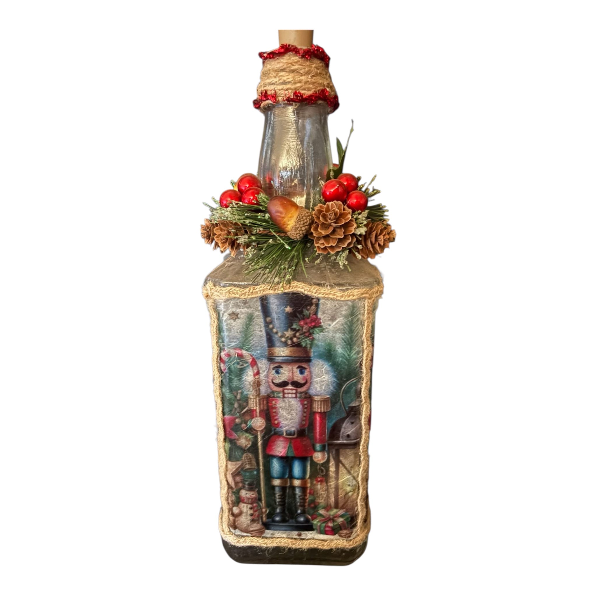 Lighted Bottle Decor "Nutcracker"