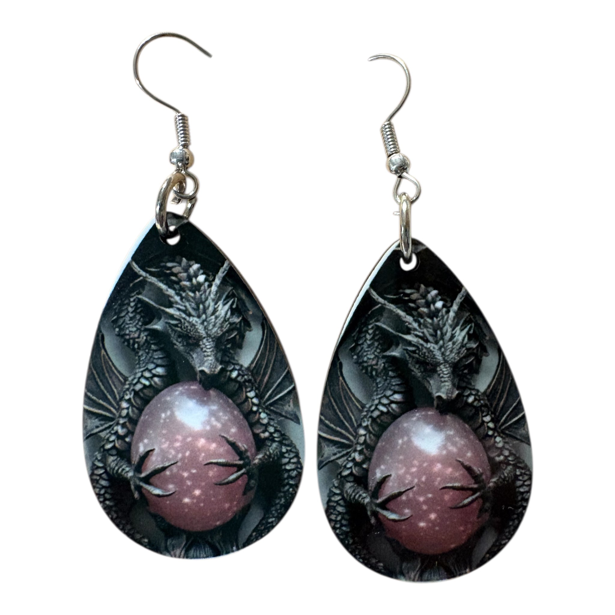 Beautiful Sublimation crafted designed teardrop earrings " dragons"