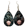 Beautiful Sublimation crafted designed teardrop earrings " dragons"